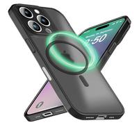 NALIA Coque Rigide Ultra-Fine pour iPhone 16 Pro, Gris Transparent | Perfection Extra-Fine, Anneau Magnétique Ton Sur Ton, Finition Mate Premium & Grip, Précision Du Détail, THINIX