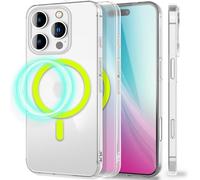NALIA Coque Rigide Ultra Fine pour iPhone 16 Pro - Protection, Jaune Néon | Glow & Puissance Magnétique, Mat-Translucide, Sur Mesure, THINIX GLOW