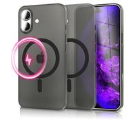 NALIA Coque Rigide Ultra-Fine pour iPhone 17 - Compatible MagSafe, Noir | Perfection Extra-Fine, Anneau Magnétique Ton Sur Ton, Aspect Verre Satiné & Grip, Précision Du Détail, THINIX