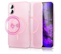 NALIA Coque Rigide Ultra-Fine pour iPhone 17 - Compatible MagSafe, Rose | Perfection Extra-Fine, Anneau Magnétique Ton Sur Ton, Aspect Verre Satiné & Grip, Précision Du Détail, THINIX