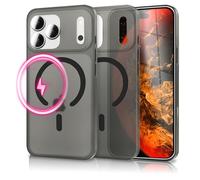 NALIA Coque Rigide Ultra-Fine pour iPhone 17 Pro - Compatible MagSafe & 0.3mm - THINIX (Housse Mate Semi-Transparente) - Marque Allemande, Couleur:Noir