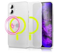 NALIA Coque Rigide Ultra Fine pour iPhone 17 - Protection, Jaune Néon | Glow & Puissance Magnétique, Mat-Translucide, Sur Mesure, THINIX GLOW