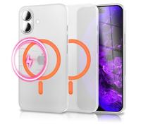NALIA Coque Rigide Ultra Fine pour iPhone 17 - Protection, Orange Néon | Glow & Puissance Magnétique, Mat-Translucide, Sur Mesure, THINIX GLOW