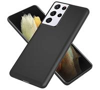 NALIA Coque Rigide Ultra Fine pour Samsung Galaxy S21 Ultra - Anti-Traces & 0.5mm Mince - PUREFIT (Mate & Légère) - Marque Allemande, Couleur:Noir