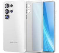 NALIA Coque Rigide Ultra Fine pour Samsung Galaxy S25 Ultra | Blanc Transparent, Protection Caméra Intégrale, Finition Givrée, Matériau High-Tech, PHANTOM