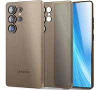NALIA Coque Rigide Ultra Fine pour Samsung Galaxy S25 Ultra - Mate-Transparent & 0.3mm Mince - Phantom (Housse Fine & Protection Caméra) - Marque Allemande, Couleur:Taupe Transparent