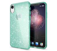 NALIA Coque Silicone Compatible avec iPhone XR, Ultra-Fine Glitter Housse Protection Slim Case Paillettes Cover Souple Résistant, Incassable Bling Etui Rigide Strass Bumper Mince, Couleur:Mint