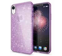 NALIA Coque Silicone Compatible avec iPhone XR, Ultra-Fine Glitter Housse Protection Slim Case Paillettes Cover Souple Résistant, Incassable Bling Etui Rigide Strass Bumper Mince, Couleur:Lilas
