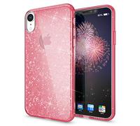 NALIA Coque Silicone Compatible avec iPhone XR, Ultra-Fine Glitter Housse Protection Slim Case Paillettes Cover Souple Résistant, Incassable Bling Etui Rigide Strass Bumper Mince, Couleur:Pink Rose