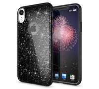 NALIA Coque Silicone Compatible avec iPhone XR, Ultra-Fine Glitter Housse Protection Slim Case Paillettes Cover Souple Résistant, Incassable Bling Etui Rigide Strass Bumper Mince, Couleur:Noir