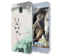 NALIA Coque Silicone Compatible avec Samsung Galaxy J3 2017 (EU), Ultra-Fine Housse Protection Cover Slim Premium Etui, Mince Telephone Case Bumper Souple Résistant, Designs:Deer