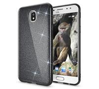 NALIA Coque Silicone Compatible avec Samsung Galaxy J5 2017 (EU), Ultra-Fine Glitter Housse Protection Case Paillettes Cover Résistant, Incassable Bling Etui Strass Bumper Mince, Couleur:Noir