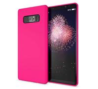 NALIA Coque Silicone Compatible avec Samsung Galaxy Note 8, Ultra-Fine Housse Néon Protection Cover Slim Premium Etui, Incassable Mince Telephone Gel Case Bumper Souple Résistant, Couleur:Pink Rose