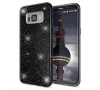 NALIA Coque Silicone Compatible avec Samsung Galaxy S8 Plus, Fine Glitter Housse Protection Slim Case Paillettes Cover Souple Résistant, Incassable Bling Etui Strass Bumper Mince, Couleur:Noir