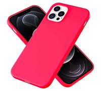 NALIA Coque Silicone Magnétique pour iPhone 12 Pro Max - Compatible MagSafe & Liquid Silicone - SLIQ (Protection Soft-Touch & Microfibre) - Marque Allemande, Couleur:Rose Néon