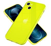 NALIA Coque Silicone Néon pour iPhone 13 Mini - Couleur Signal, Jaune | Protection Caméra Intégrée, Vibes Néon & Look Signal, Ajustement Parfait, Antidérapant & Agréable, VIBE