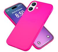 NALIA Coque Silicone Néon pour iPhone 16 Plus - Soft-Touch, Rose | Finition Mate & Protection Airbag, Look Statement & Toucher Agréable, Garde Du Corps Caméra, NEONSHOCK