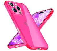 NALIA Coque Silicone Néon pour iPhone 16 Pro - Couleur Signal Éclatante & Lentille - Vibe (Housse Transparente) - Marque Allemande, Couleur:Rose