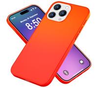 NALIA Coque Silicone Néon pour iPhone 16 Pro Max - Soft-Touch & Signal Néon - NEONSHOCK (Housse de Protection) - Marque Allemande, Couleur:Orange