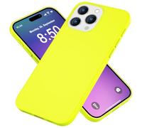 NALIA Coque Silicone Néon pour iPhone 16 Pro Max - Soft-Touch & Signal Néon - NEONSHOCK (Housse de Protection) - Marque Allemande, Couleur:Jaune