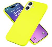 NALIA Coque Silicone Néon pour iPhone 16 - Soft-Touch & Signal, Jaune | Finition Mate & Protection Airbag, Look Statement & Toucher Agréable, Garde Du Corps Caméra, NEONSHOCK