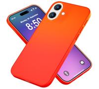 NALIA Coque Silicone Néon pour iPhone 16 - Soft-Touch & Signal Néon - NEONSHOCK (Housse de Protection) - Marque Allemande, Couleur:Orange