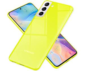 NALIA Coque Silicone Néon pour Samsung Galaxy S21 FE - Couleur, Jaune | Protection Caméra Intégrée, Vibes Néon & Look Signal, Ajustement Parfait, Antidérapant & Agréable, VIBE