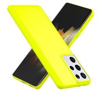 NALIA Coque Silicone Néon pour Samsung Galaxy S21 Ultra - Soft-Touch & Signal Néon - NEONSHOCK (Housse de Protection) - Marque Allemande, Couleur:Jaune