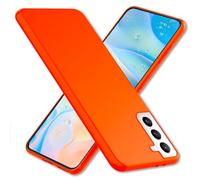 NALIA Coque Silicone Néon pour Samsung Galaxy S22 Plus - Soft-Touch & Signal Néon - NEONSHOCK (Housse de Protection) - Marque Allemande, Couleur:Orange