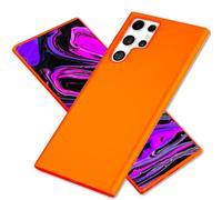 NALIA Coque Silicone Néon pour Samsung Galaxy S24 Ultra - Soft-Touch & Signal Néon - NEONSHOCK (Housse de Protection) - Marque Allemande, Couleur:Orange