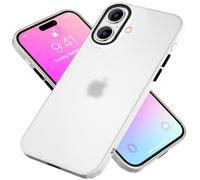 NALIA Coque Silicone pour iPhone 16 - Mat & Grip, Blanc Transparent | Protection Caméra Intelligente, Grip Velouté, Finition Mate Impeccable, Compatibilité & Vérification, ASTRON