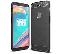 NALIA Coque Silicone pour OnePlus 5T - Antidérapant & Mat - Vortex (Aspect Brossé & Design Carbone) - Marque Allemande