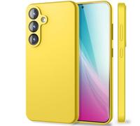 NALIA Coque Silicone pour Samsung Galaxy S25 - Protection Caméra & Doublure - Phoenix (Étui Soft-Touch) - Marque Allemande, Couleur:Jaune Néon