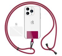 NALIA Cordon Téléphone Universel pour Smartphones, Bordeaux, Noir Métal | Sécurité & Contenu, Une Sangle. Tout Accès, Liberté Des Mains, HOLDME AIR