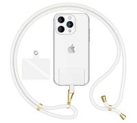 NALIA Cordon Téléphone Universel pour Smartphones - Coque, Blanc, Or Métal | Sécurité & Contenu, Une Sangle. Tout Accès, Liberté Des Mains, HOLDME AIR