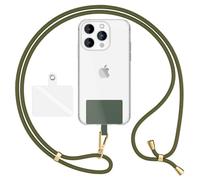 NALIA Cordon Téléphone Universel pour Smartphones, Olive Vert, Or Métal | Sécurité & Contenu, Une Sangle. Tout Accès, Liberté Des Mains, HOLDME AIR