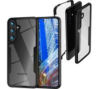 NALIA Couverture hybride claire à 360 degrés pour Samsung Galaxy S24 Coque, dos dur résistant aux rayures & cadre antichoc Noir