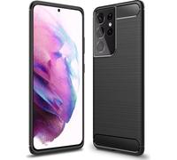 NALIA Design Housse de portable pour Samsung Galaxy S21 Ultra, Carbon Look Case Cover