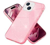 NALIA Étui à Paillettes Robuste Compatible avec iPhone 15 Coque, Bling Diamant Couverture Brillant Scintillant, Housse de Protection Hybride Silicone Renforcé, Strass Glitter Cover, Couleur:Rose