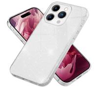 NALIA Étui à Paillettes Robuste Compatible avec iPhone 15 Pro Coque, Bling Diamant Couverture Brillant Scintillant, Housse de Protection Hybride Silicone Renforcé, Glitter Cover, Couleur:Argent