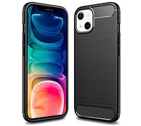 NALIA Étui Aspect Carbone Compatible avec iPhone 13 Coque, Case en Silicone Noir Mat Texture Fibre de Carbone Anti-Empreintes Digitales Anti-Derapant Anti-Choc, Mince Housse de Protection Souple Soft