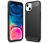 NALIA Étui Aspect Carbone Compatible avec iPhone 13 Mini Coque, Case en Silicone Noir Mat Texture Fibre de Carbone Anti-Empreintes Digitales Anti-Derapant Anti-Choc, Mince Housse de Protection Souple