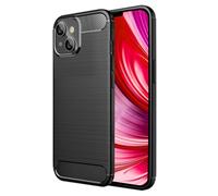 NALIA Étui Aspect Carbone Compatible avec iPhone 14 Coque, Case en Silicone Noir Mat Texture Fibre de Carbone Anti-Empreintes Digitales Anti-Derapant Anti-Choc, Mince Housse de Protection Souple Slim
