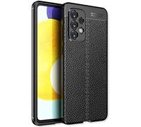NALIA Étui Aspect Cuir Compatible avec Samsung Galaxy A33 Coque, Case en Silicone Noir Anti-Empreintes Digitales Anti-Derapant Resistant aux Rayures Anti-Choc, Mince Housse de Protection TPU Cover