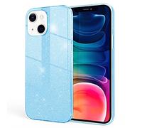 NALIA Étui Brillant Robuste Compatible avec iPhone 13 Coque, Anti-Choc Scintillant Paillettes Housse de Protection Hybride Silicone Renforcé, Bling Couverture Diamant Glitter Case, Couleur:Bleu