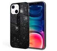 NALIA Étui Brillant Robuste Compatible avec iPhone 13 Coque, Anti-Choc Scintillant Paillettes Housse de Protection Hybride Silicone Renforcé, Bling Couverture Diamant Glitter Case, Couleur:Noir