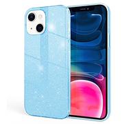 NALIA Étui Brillant Robuste Compatible avec iPhone 13 Mini Coque, Anti-Choc Scintillant Paillettes Housse de Protection Hybride Silicone Renforcé, Bling Couverture Glitter Case, Couleur:Bleu