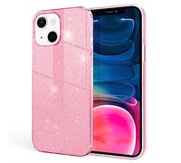 NALIA Étui Brillant Robuste Compatible avec iPhone 13 Mini Coque, Anti-Choc Scintillant Paillettes Housse de Protection Hybride Silicone Renforcé, Bling Couverture Glitter Case, Couleur:Pink Rose