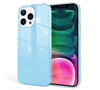 NALIA Étui Brillant Robuste Compatible avec iPhone 13 Pro Coque, Anti-Choc Scintillant Paillettes Housse de Protection Hybride Silicone Renforcé, Bling Couverture Glitter Protege, Couleur:Bleu