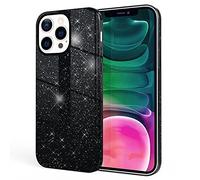 NALIA Étui Brillant Robuste Compatible avec iPhone 13 Pro Coque, Anti-Choc Scintillant Paillettes Housse de Protection Hybride Silicone Renforcé, Bling Couverture Glitter Protege, Couleur:Noir
